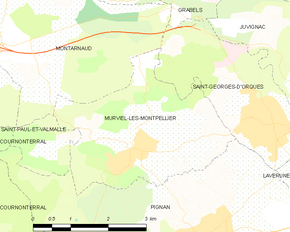 Poziția localității Murviel-lès-Montpellier