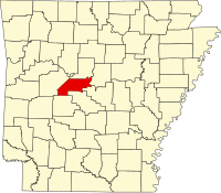 Map of Arkanzas highlighting Perry County