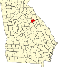 Locatie van Taliaferro County in Georgia