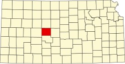 Rush County na mapě Kansasu