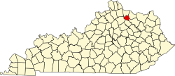 map of Kentucky highlighting Robertson County