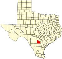 Mapo de Teksaso kun Atascosa emfazita