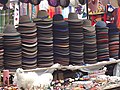 Image 34Traditional Handmade hats for sale at the Otavalo Artisan Market in the Andes Mountains of Ecuador (from Culture of Ecuador)