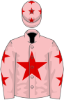 Pink, red star, stars on sleeves and cap