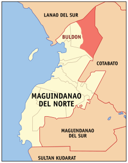 Map of Maguindanao del Norte with Buldon highlighted