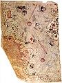 Image 2Surviving fragment of the first World Map of Piri Reis (1513) showing parts of the Americas. (from History of cartography)