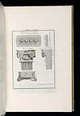 Ilustrații de pilaștri ionici cu festoane pe capitelurile lor, din Germania, în Cooper Hewitt, Smithsonian Design Museum