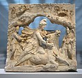 Image 76Marble relief of Mithras slaying the bull (2nd century, Louvre-Lens); Mithraism was among the most widespread mystery religions of the Roman Empire. (from Culture of ancient Rome)