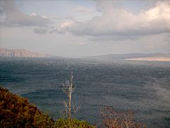 Хвилювання на морі під час бори, Сень, Хорватія