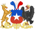 Prima versione dell'attuale stemma cileno (1834-1920)