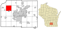 Location in Dane County and the state of Wisconsin.