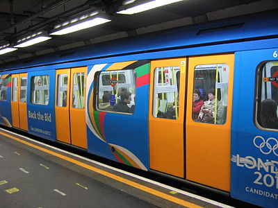 A train decorated to promote the London 2012 Olympic bid