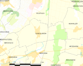 Mapa obce Gundolsheim