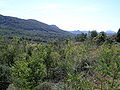 Vista cap al sud de las Corbièras dempuèi lo planòl de Motomet.