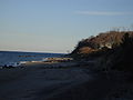 An eastward view from an entrance to Miller Place Beach