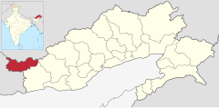 Localizacion del districte de Tawang en Arunachal Pradesh.