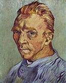 Potret Diri Tanpa Jenggot, c. September 1889. Lukisan ini merupakan potret diri terakhir buatan Van Gogh. Ia memberikannya kepada ibunya sebagai hadiah ulang tahun.[238][239]