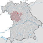 Lage der kreisfreien Stadt Erlangen in Bayern