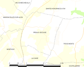 Poziția localității Préaux-Bocage