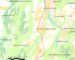 Poziția localității Varces-Allières-et-Risset