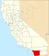 State map highlighting San Diego County