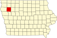 Locatie van Cherokee County in Iowa