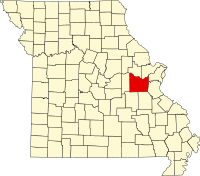 Map of Misuri highlighting Franklin County