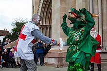 St Albans Mummers production of St George and the Dragon, Boxing Day 2015-7.jpg