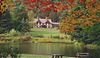 The Allegany State Park Administration Building as seen from the Red House Picnic Area across Red House Lake.