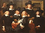 The six regents and the beadle of the Nieuwezijds Huiszittenhuis in Amsterdam, painted by Ferdinand Bol in 1657
