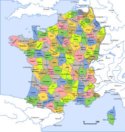 جمهوری فرانسه و دپارتمان‌هایش در سال ۱۸۰۱