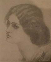 Jane sketched by William Morris at age 18, during their engagement