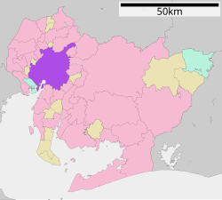 Location of Nagoya in استان آیچی