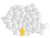 Map of Romania highlighting Olt County