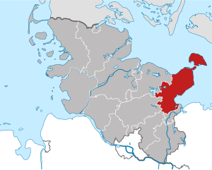 situo de la distrikto ene de Ŝlesvigo-Holstinio