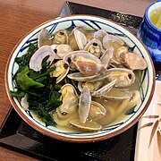 Japanese udon noodles with asari clams