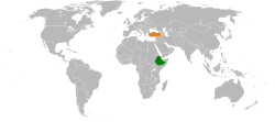 Map indicating locations of Ethiopia and Turkey