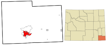 Location in Laramie County and the state of وائیومنگ.