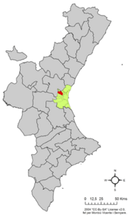 Localização do município de Paterna na Comunidade Valenciana