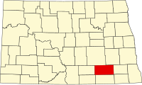 ラムーア郡の位置を示したノースダコタ州の地図