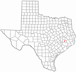 Ortens läge i Texas