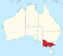 Location map of Victoria, Australia.