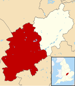 West Northamptonshire shown within Northamptonshire