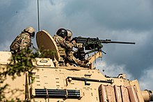 M2HB на САУ M109A7 1-й бригады 1-й пехотной дивизии; Торуньский полигон, 25 августа 2021 года.