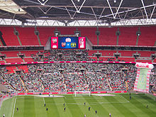 Yeovil Town supporters at Wembley before the kick-off