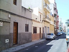 Calle Mencey Ventor del núcleo de Salud Bajo.