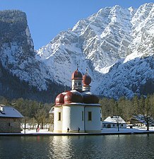 L'église S. Bartholomä au Königssee.