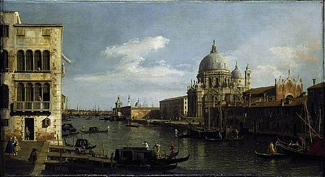 Santa Maria della Salute et les douanes vues du Campo Santa Maria Zobenigo, Début des années 1730, par Canaletto Fitzwilliam Museum[8]