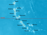 Map showing the Gilbert Islands.