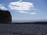 Plage de Llantwit Major surplombant le canal de Bristol dans le Val de Glamorgan.